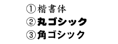 書体は3種